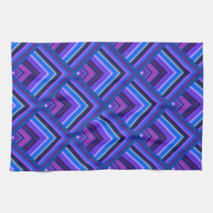 Blue and purple stripes scale pattern tea towel