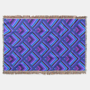 Blue and purple stripes scale pattern throw blanket