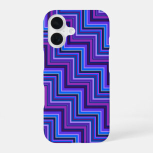 Blue and purple stripes stairs iPhone 16 case