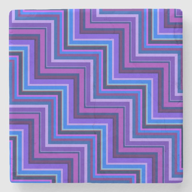Blue and purple stripes stairs stone coaster (Front)