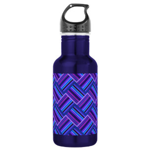 Blue and purple stripes weave 532 ml water bottle