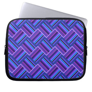 blue and purple stripes weave laptop sleeve