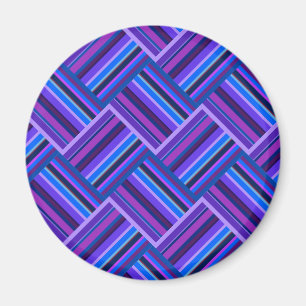 Blue and purple stripes weave magnet