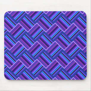 Blue and purple stripes weave mouse pad
