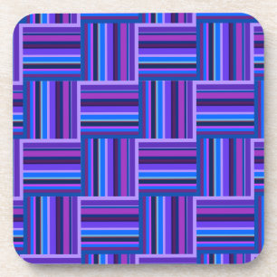Blue and purple stripes weave pattern coaster