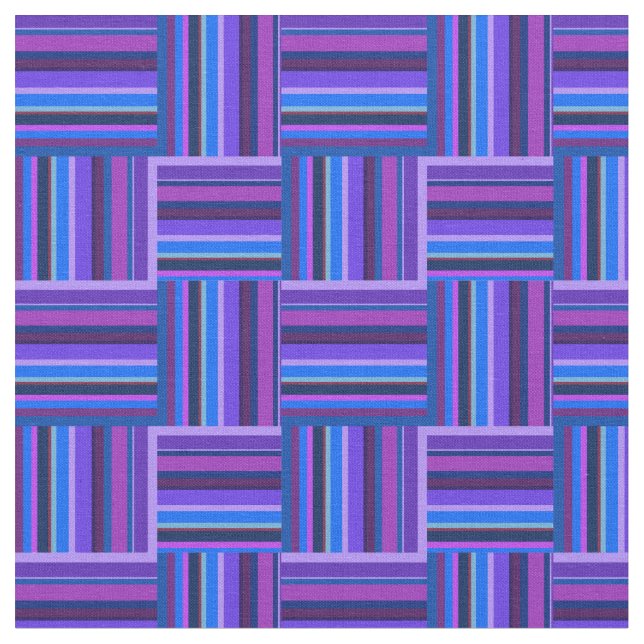 Blue and purple stripes weave pattern fabric (Close Up)