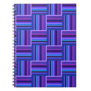 Blue and purple stripes weave pattern notebook