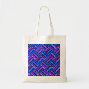 Blue and purple stripes weave tote bag