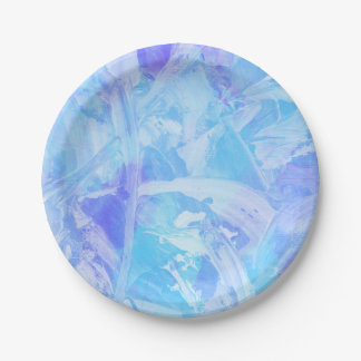 Blue and Purple Textured Paper Plate