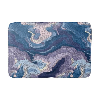 Blue and Purple Topography Bath Mat