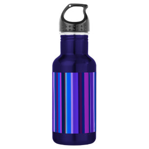 Blue and purple vertical stripes 532 ml water bottle