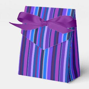 Blue and purple vertical stripes favour box