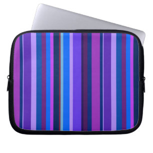 Blue and purple vertical stripes laptop sleeve