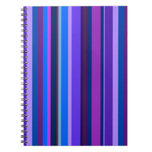 Blue and purple vertical stripes spiral notebook