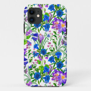 Blue and Purple Watercolor Garden Flowers   Case-Mate iPhone Case