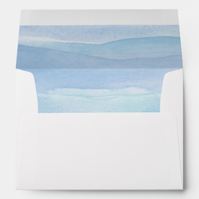 Blue and Purple Watercolor in White Envelope (Back (Bottom))