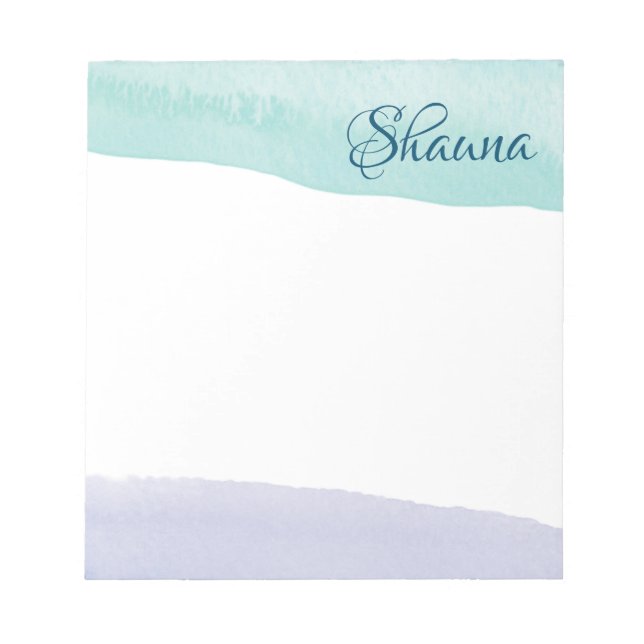 Blue and Purple Watercolor Wash Notepad (Front)