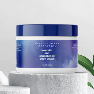 Blue and Purple Waterproof Wrap Around Jar Label