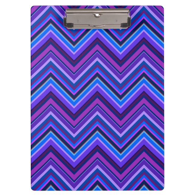 Blue and purple zigzag stripes clipboard (Front)