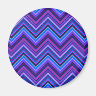 Blue and purple zigzag stripes magnet