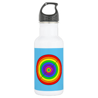 Blue and rainbow 532 ml water bottle