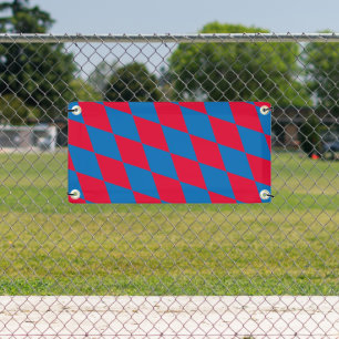 Blue and Red Bavaria Diamond Flag Pattern Banner