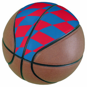 Blue and Red Bavaria Diamond Flag Pattern Basketball