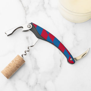 Blue and Red Bavaria Diamond Flag Pattern Corkscrew