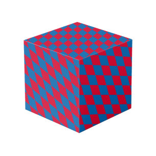 Blue and Red Bavaria Diamond Flag Pattern Cube