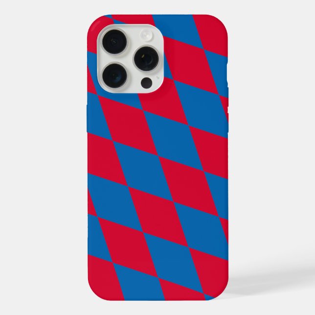 Blue and Red Bavaria Diamond Flag Pattern iPhone Case (Back)