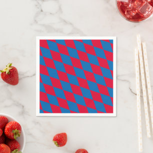 Blue and Red Bavaria Diamond Flag Pattern Napkin