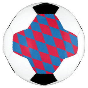 Blue and Red Bavaria Diamond Flag Pattern Soccer Ball