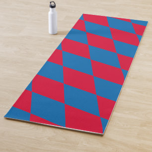Blue and Red Bavaria Diamond Flag Pattern Yoga Mat
