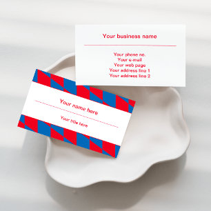 Blue and Red Bavarian Diamond Flag Pattern Business Card