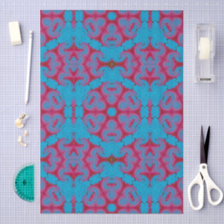 Blue and Red Boho Tissue Paper