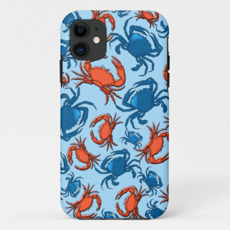Blue and Red Crabs Collage iPhone 11 Case