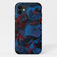 Blue and red curly cue smoke iphone case