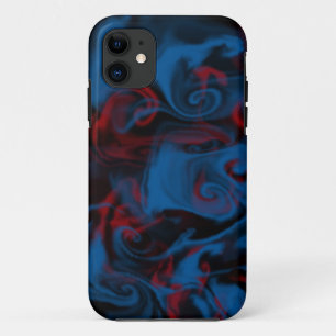Blue and red curly cue smoke iphone case