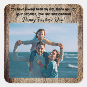  blue and red design for the best dad ever square sticker