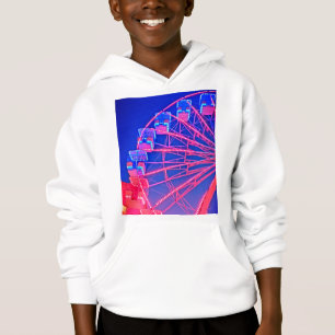 Blue and red Ferris wheel