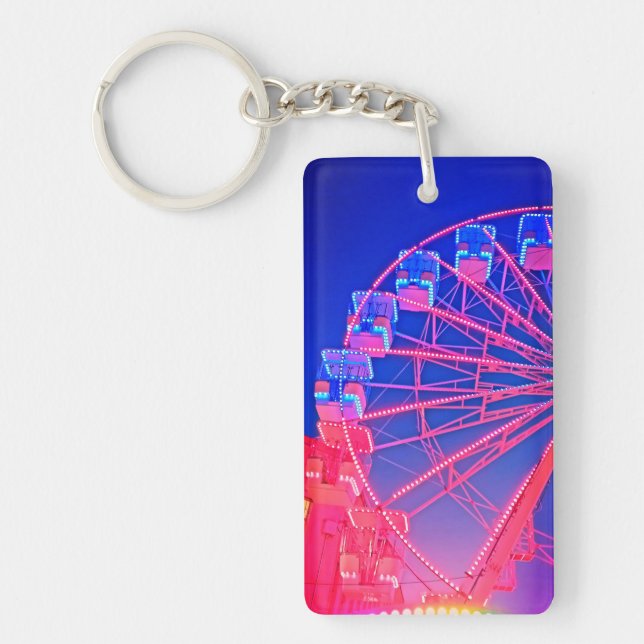 Blue and red Ferris wheel  Key Ring (Front)