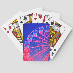 Blue and red Ferris wheel Playing Cards