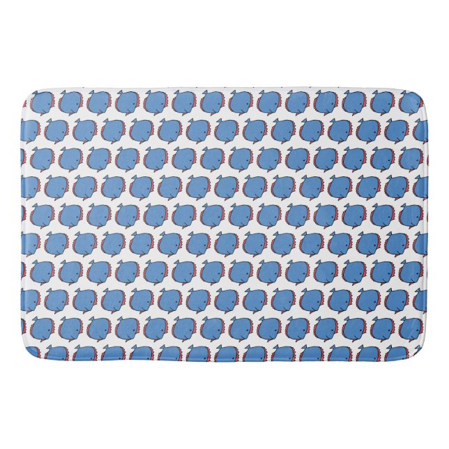 Blue and red Fish  Bath Mat (Front)