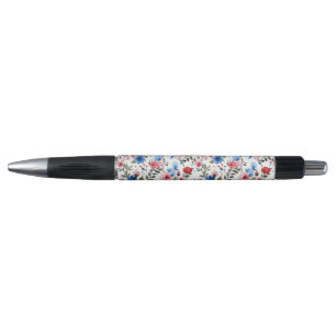 Blue and Red Floral