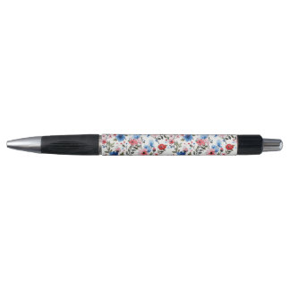 Blue and Red Floral