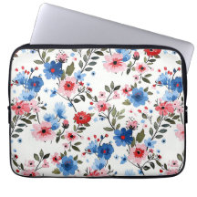 Blue and Red Floral