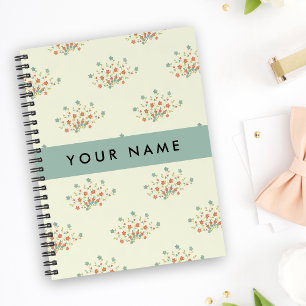 Blue and Red Flowers, Blue, Your Name Notebook