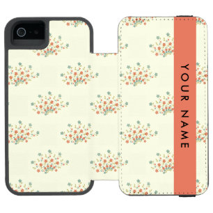 Blue and Red Flowers, Red, Your Name Incipio Watson™ iPhone 5 Wallet Case