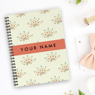 Blue and Red Flowers, Red, Your Name Planner