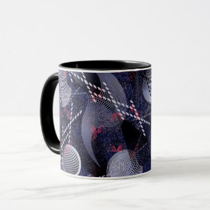 Blue and red geometric abstraction. mug